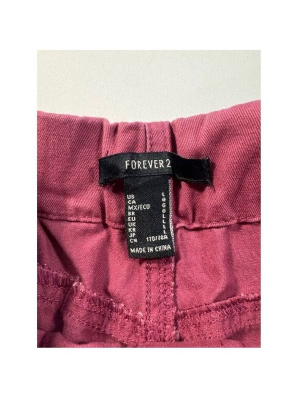 NWT Forever 21 Women's Size L Berry Cargo Joggers Woven Ankle Pants Burgundy - Picture 5 of 8